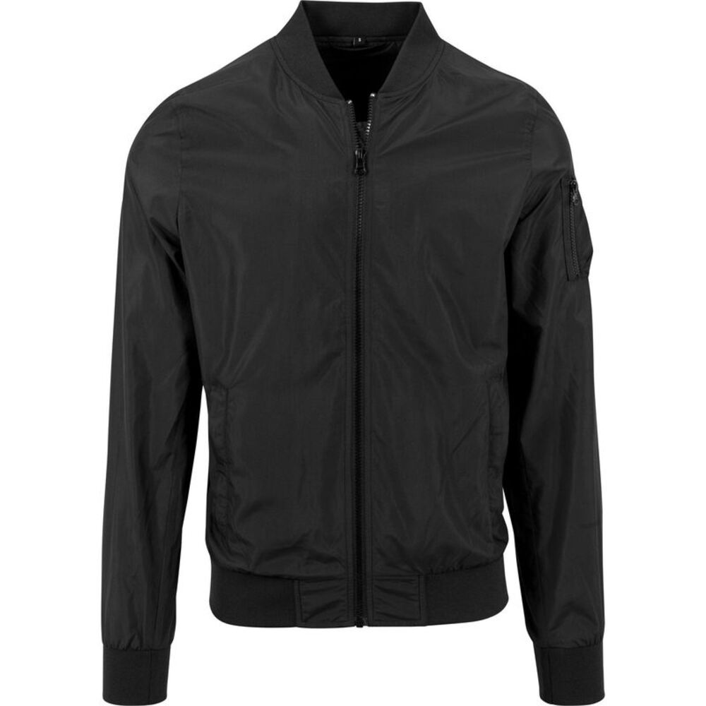 Build Your Brand Unisex Bomber Jacket / Black